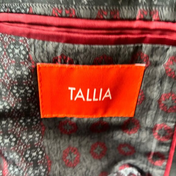 Tallia Men’s 44R Black Tuxedo Blazer w/Faux Leather Shawl Collar Formal Party - Picture 5 of 8